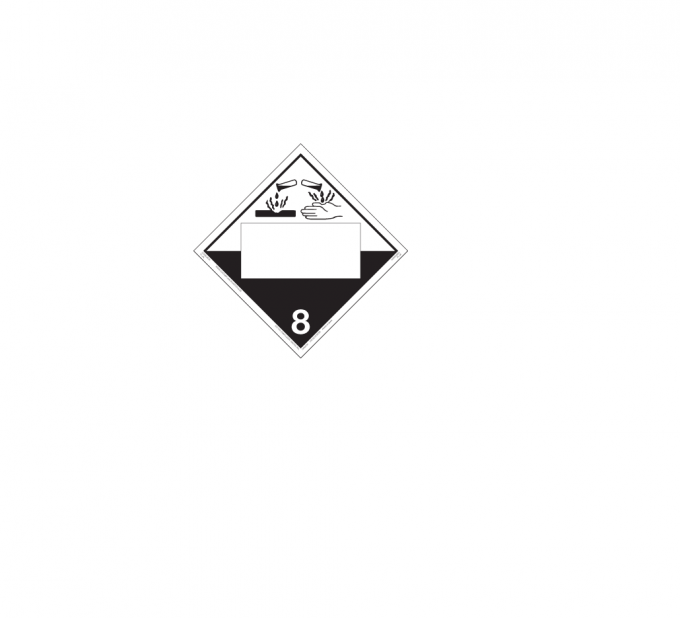Hazard Class Corrosives Rigid Vinyl Custom Un Number Placard