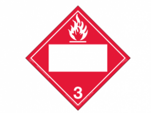 Hazard Class 3 - Flammable Liquid, Rigid Vinyl, No