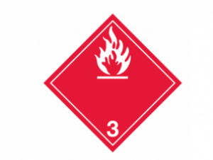 Hazard Class 3 - Flammable Liquid, Rigid Vinyl, No