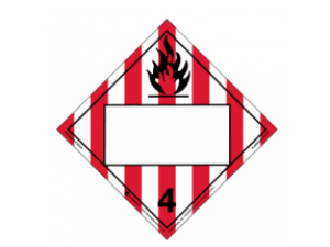 Hazard Class 4.1 - Flammable Solid, Removable Self