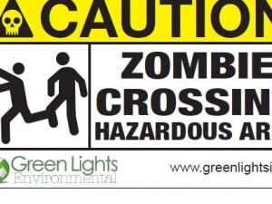 Beware of Zombie Crossing Sticker